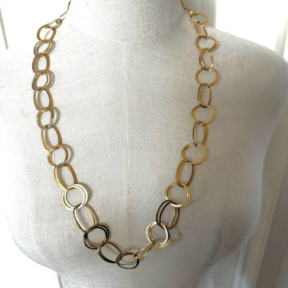 Premier Designs gold tone long link necklace